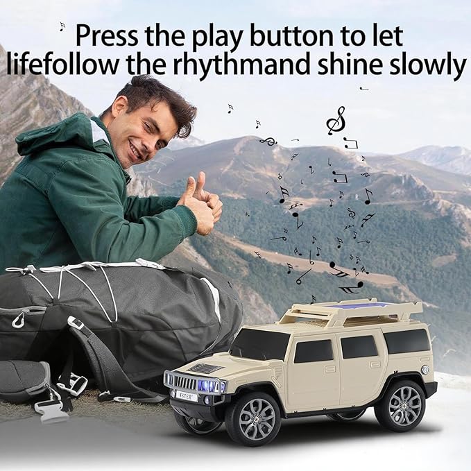 WSTER WS-696 Solar Bluetooth Replica Speaker – Portable Modern Off-Road Car - Image 3