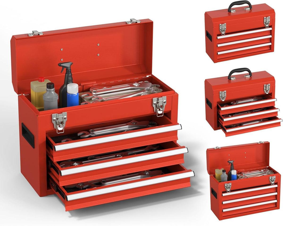 3-drawer small tool box, tool chest with evc, main product view
