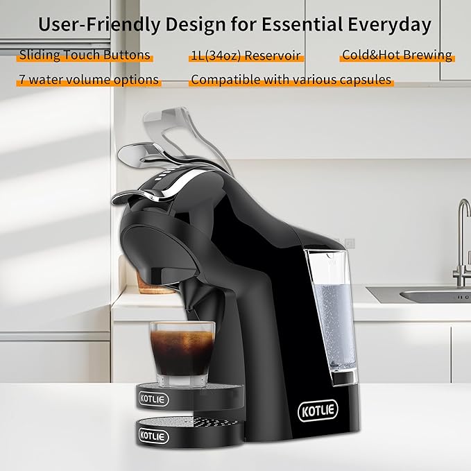 KOTLIE Single Cup Coffee Maker, 4 Temperature Settings, 7 Water Volume Levels - Image 7