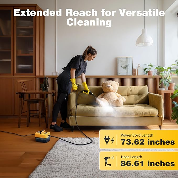 Handheld Steam Cleaner for Home, 6-Level Adjustable, 15s Heat-Up, One Touch - Image 7