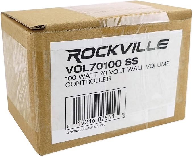 Rockville VOL70100 100W Wall Volume Controller 70V/100V, Stainless Steel Frame - Image 5