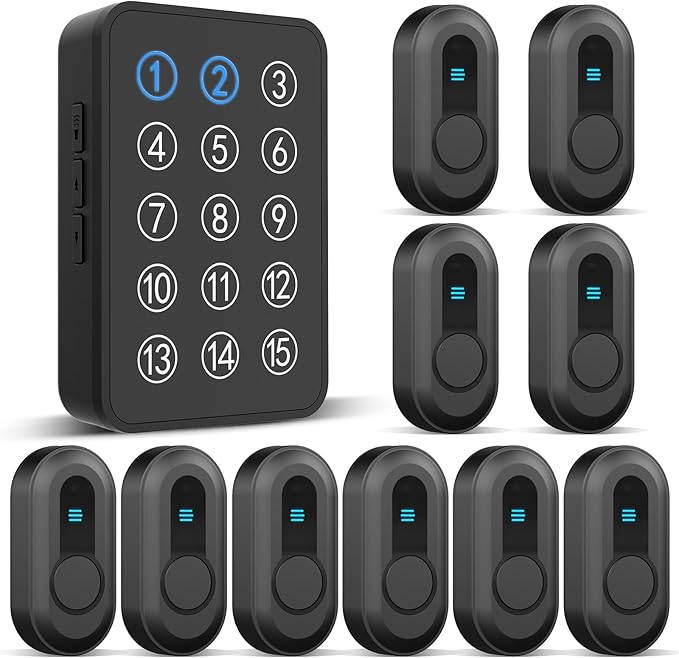 Wireless Emergency Call Button System - 500 Ft Range Caregiver Pager by SANJIEGuardSecurity