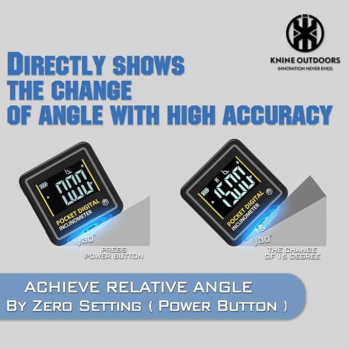 KNINE OUTDOORS Mini Digital Angle Finder 4-side Strong Magnetic Angle Gauge - Image 3