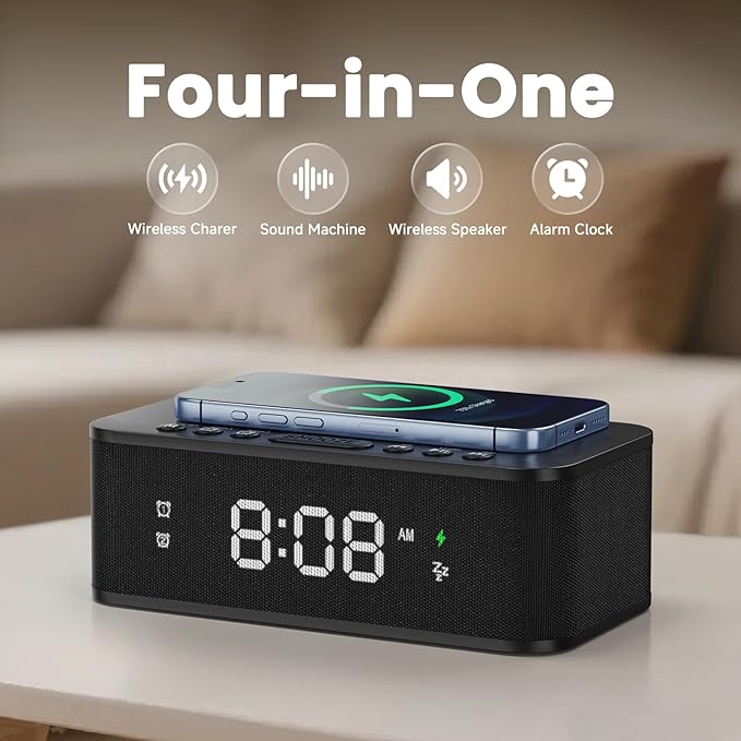 Fansbe Direct Digital Alarm Clock White Noise, Loud Digital Alarm Clocks - Image 2