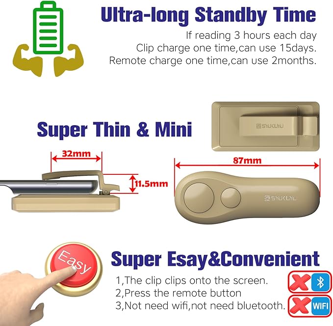 SK SYUKUYU RF Remote Control Page Turner - Image 6
