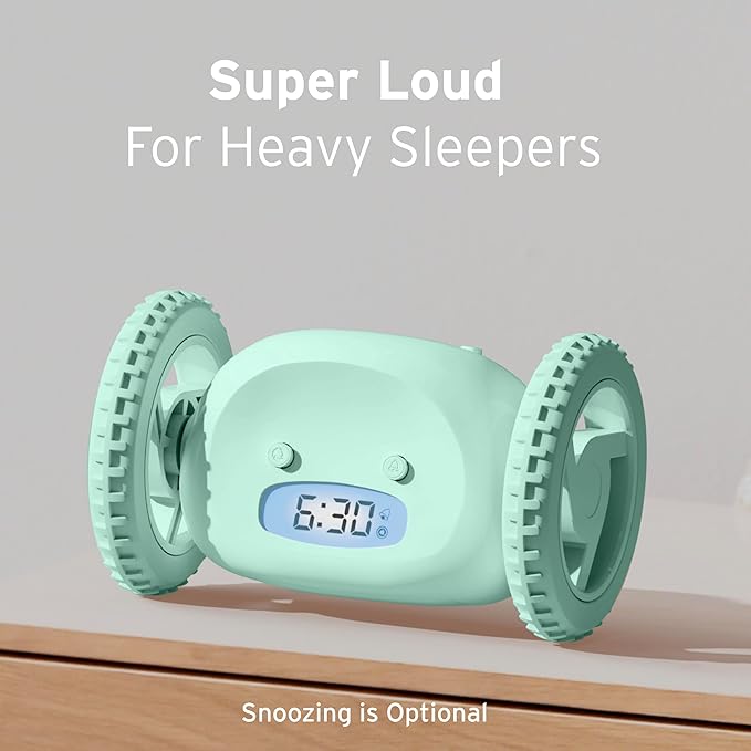 CLOCKY Extra Loud Alarm Clock for Heavy Sleepers on Wheels Rolls Runs Away - Image 7