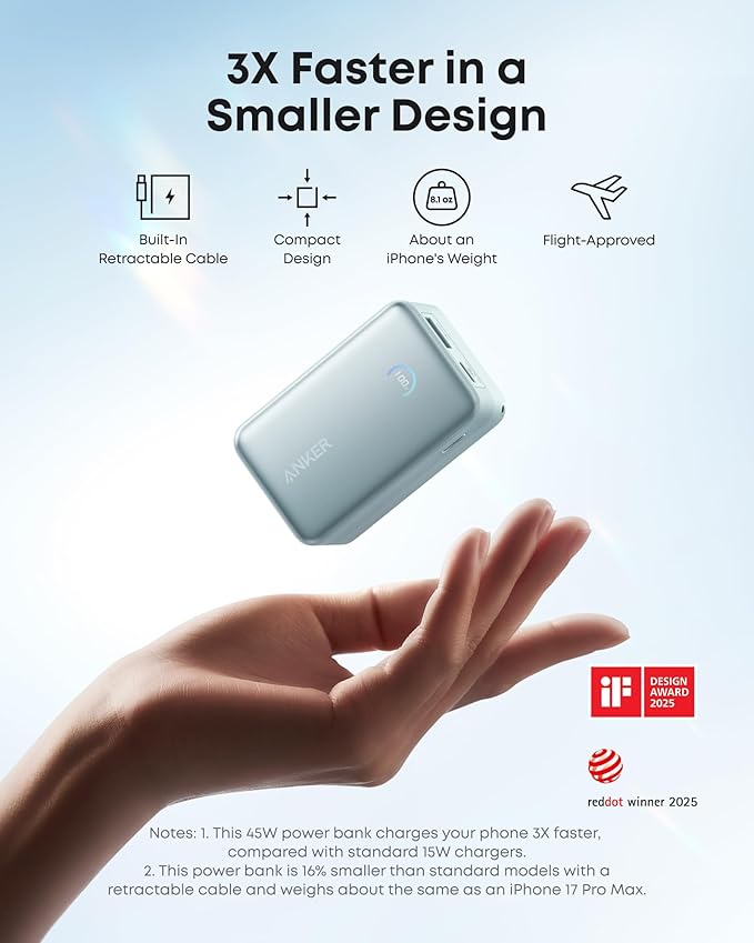 Anker Nano Portable Charger, 000mAh 45W Max Compact Power Bank, Travel - Image 4