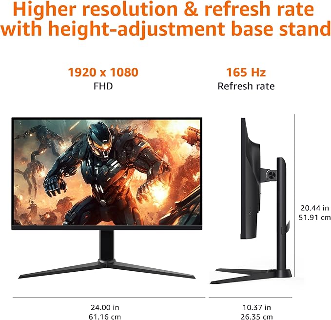 Amazon Basics 27 inch Gaming Monitor, FHD 1080P, VESA Compatible, Adaptive sync - Image 5