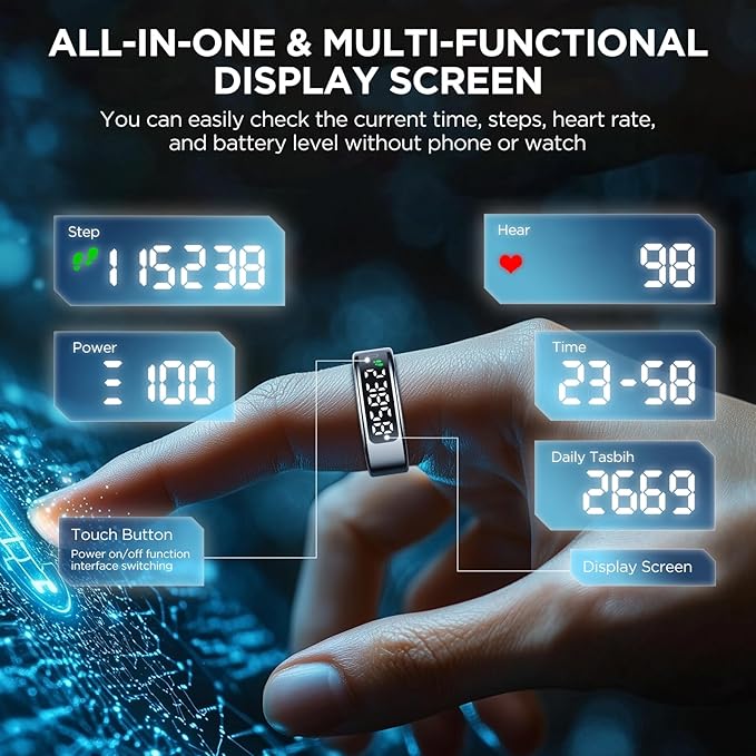 Smart Ring Health Tracker with Display Screen, Sleep Tracker with Heart Rate - Image 2