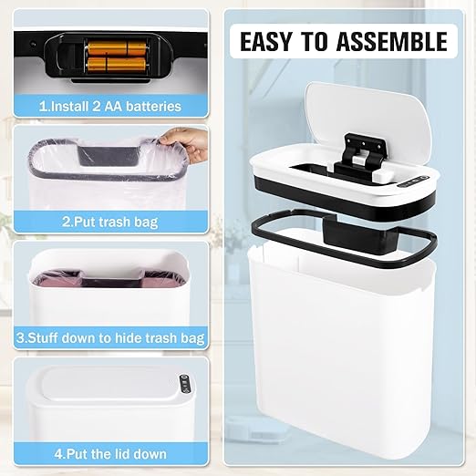 Cesun Motion Sensor Trash Can, 5 Gallon Automatic Bathroom Garbage Can - Image 6