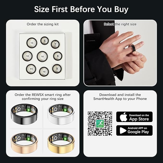 Smart Health Ring for Women Men, Fitness Tracker Ring - Image 8