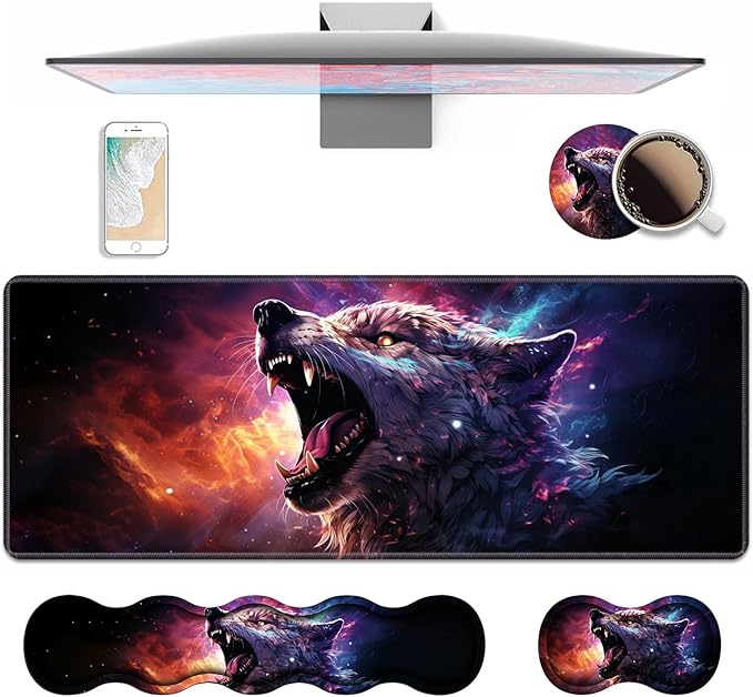 4 in 1 Ergonomic Keyboard Wrist Rest & Mouse Pad Wrist Rest Set, Large XXL by Unknown