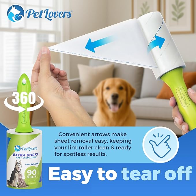 PetLovers Extra Sticky Lint Roller Mega Value Set 450 Sheets - Image 5