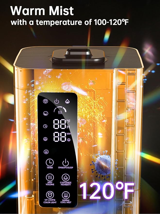 2.64Gal Humidifiers for Bedroom Large Room, Warm and Cool Mist up to 500ft² - Image 2