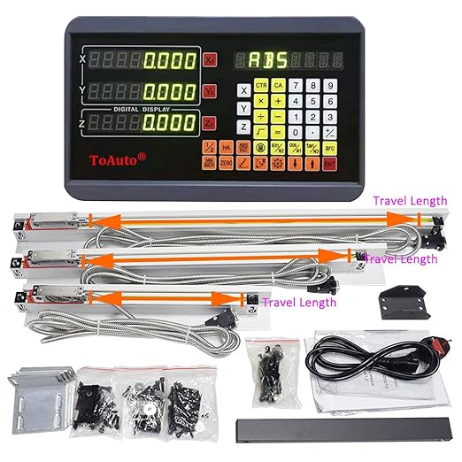 Mill Lathe Digital Readout DRO Display 3 Axis 5µm Precision 250mm+400mm+350mm - Image 2