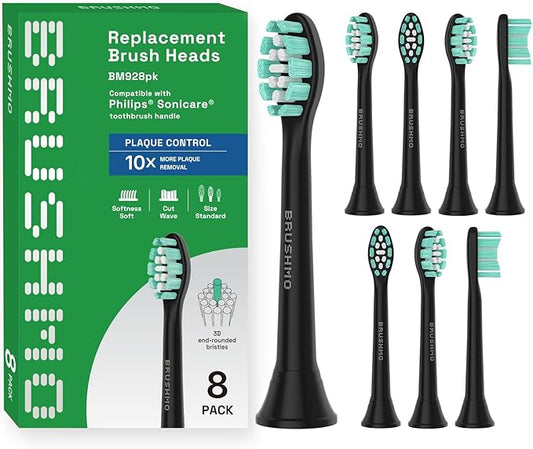 Brushmo Plaque Control Replacement Toothbrush Heads, Compatible by Brushmo