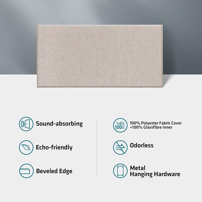 UMIACOUSTICS 2 PCS Acoustic Panel, 47.2" x 23.6" x 2" Fiberglass Sound Proof - Image 4