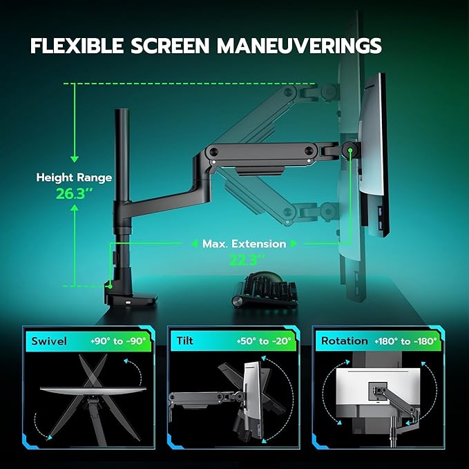 ARES WING Heavy Duty Monitor Arm - Image 8