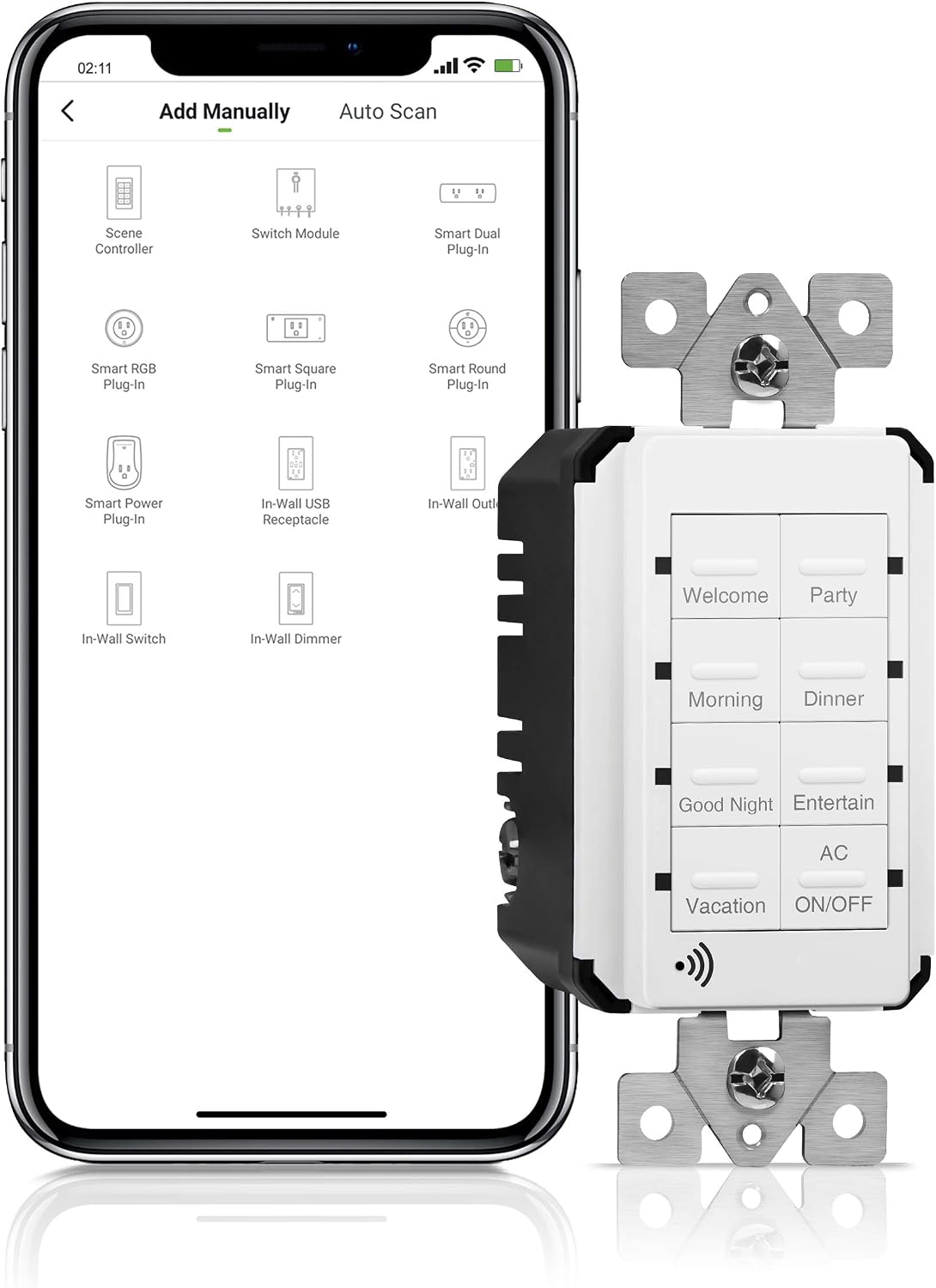 TOPGREENER Smart Light Switch Wi-Fi Scene Controller, 8-Button Programmable