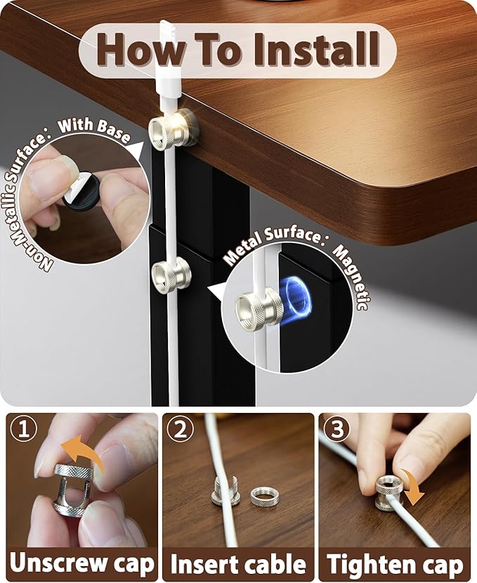 Viaky Magnetic Cord Holder 3 Pack Charger Holders - Image 5