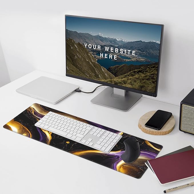Black Marble Extended Big Mouse Pad Large, XL Gaming Mouse Pad Desk Pad - Image 8