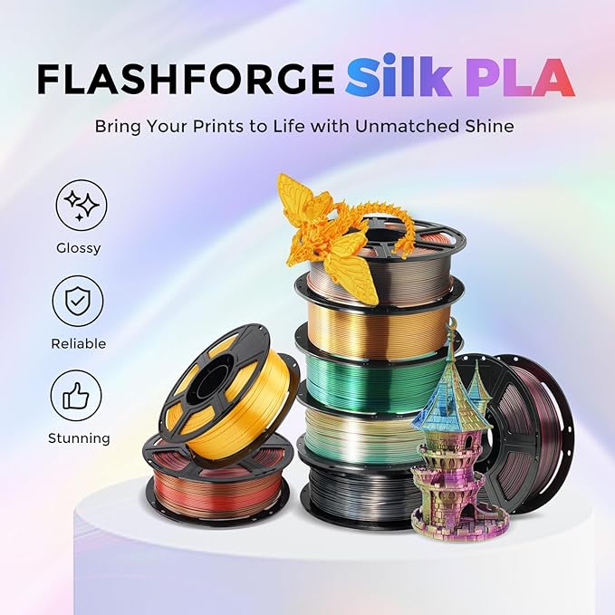 FLASHFORGE Silk Dual Color Filament, 3D Printer Filament Color Change 1kg Spool - Image 2