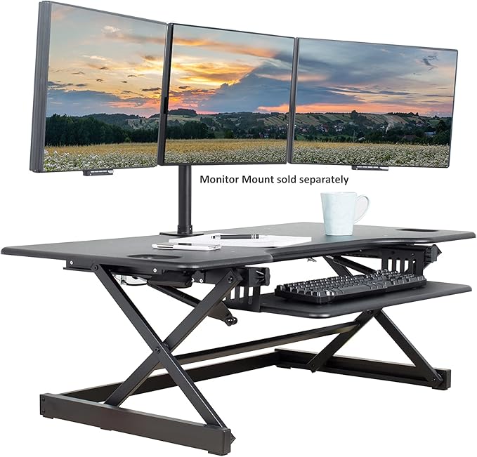 Rocelco 46" Large Height Adjustable Standing Desk Converter - Image 4