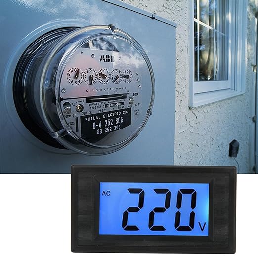 YB5135D Digital AC Voltmeter LCD Blue Backlight 2 Wires Voltage Tester Panel AC - Image 5