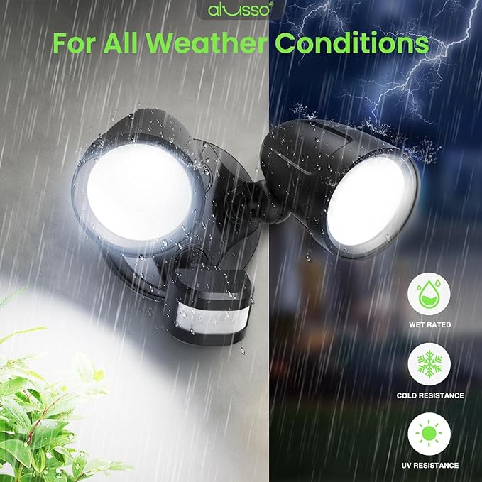 ALUSSO Motion Sensor Outdoor Lights Metal Heads, 30W Flood Lights Outdoor 3600LM - Image 9