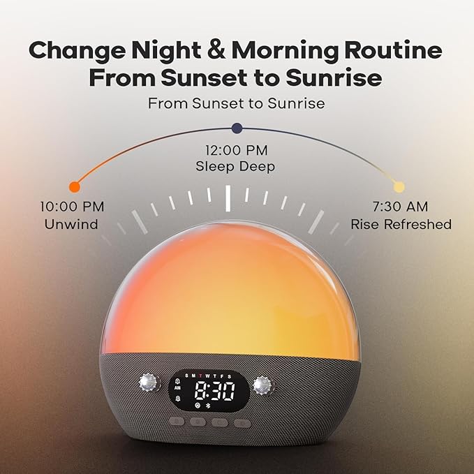 Dekala RestOnn Sunrise Alarm Clock Sunset Sound Machine 7-Day Programmable Loud - Image 7