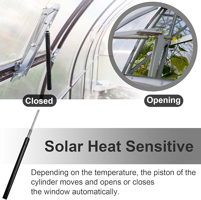 Amylove Dual Spring Automatic Roof Vent Opener Greenhouse Accessories Solar - Image 6