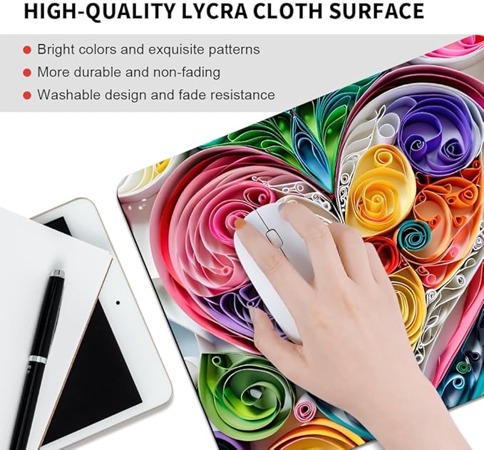 Love Flower Square Mouse pad, Waterproof, Anti Slip Rubber Base, Computer Mouse - Image 3