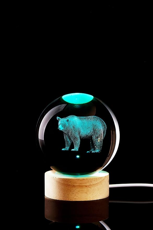 3D Crystal Ball Lamp with Lifelike LED Bear, 16 Color Changing Light, Dimmable - Image 7