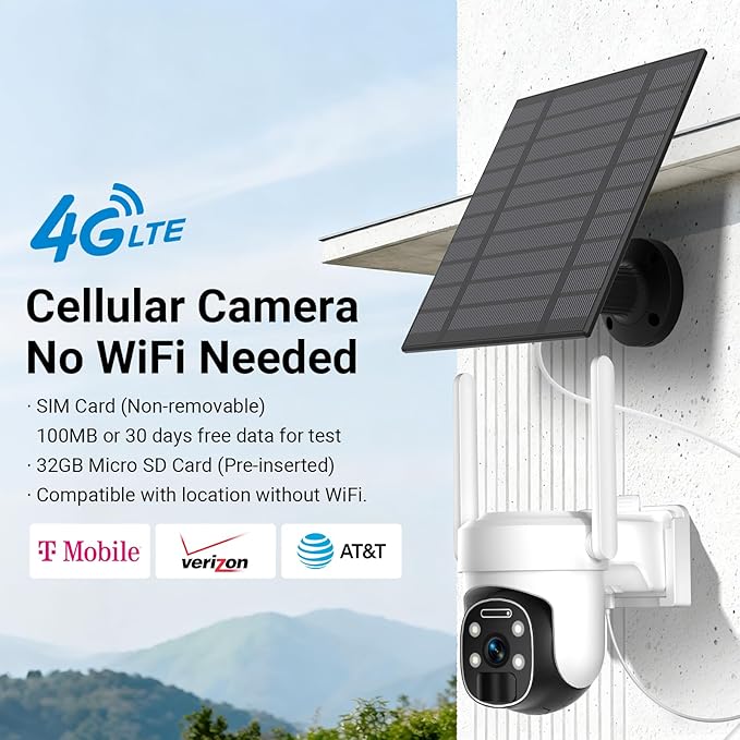 HUEVUE 4G LTE Cellular Security Camera Wireless Outdoor, 2K No WiFi Security - Image 2