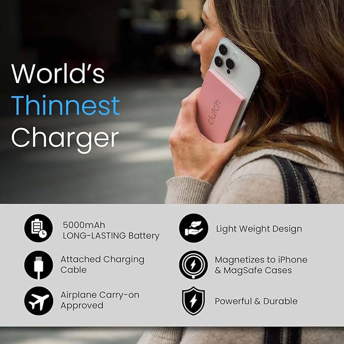 Clutch - Pro USB-C Portable Charger - Compatible - Power Bank Magnetic Battery - Image 6