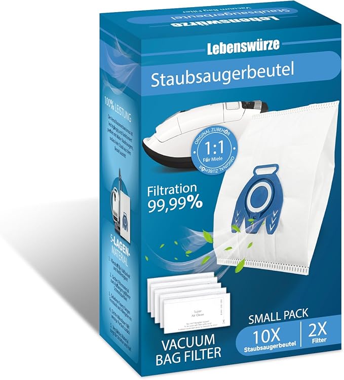 10 Pack 3D Airclean GN Vacuum Bags Compatible by Lebenswuerze