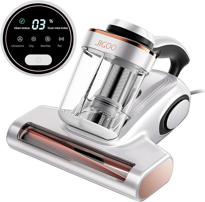JIGOO Bed Vacuum Cleaner with Dust Sensor, Mattress Vacuum Cleaner with UV & by DeepCleanTheUnseen-JIGOO