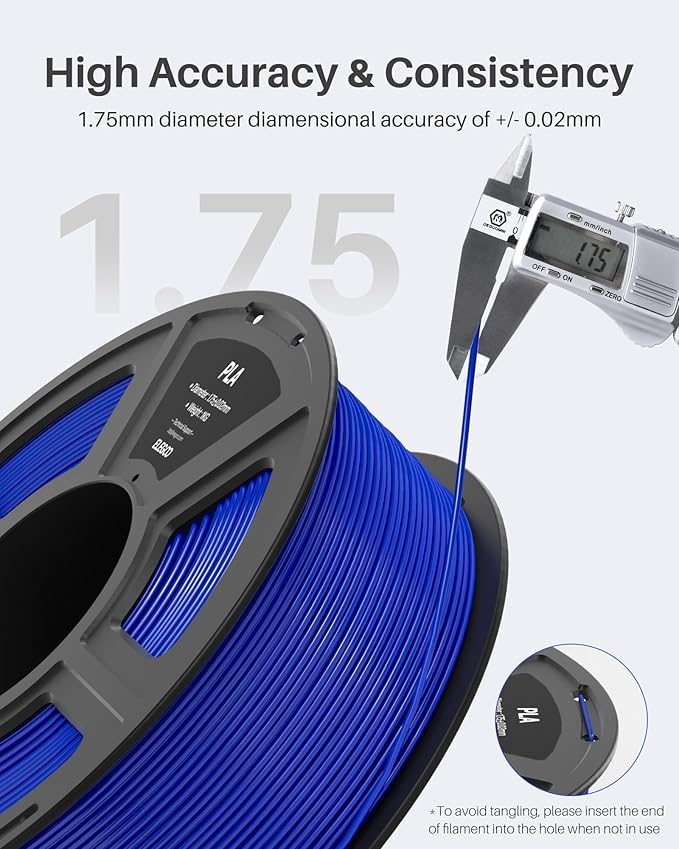 ELEGOO PLA Filament 1.75mm White 4KG, 3D Printer Filament Dimensional Accuracy - Image 2