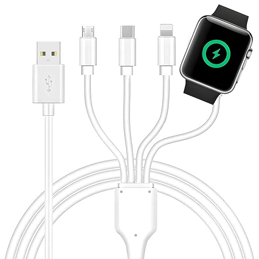 4 in 1 Watch & Phone Charger Cable, Fast Magnetic Cable USB Type C by top-up