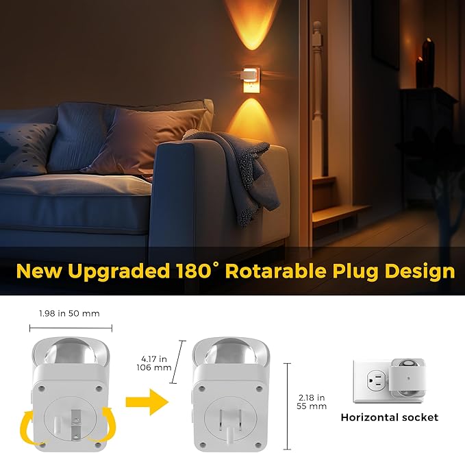 L LOHAS LED Night Light, Color Changing Night Lights Plug into Wall, Rotating - Image 7