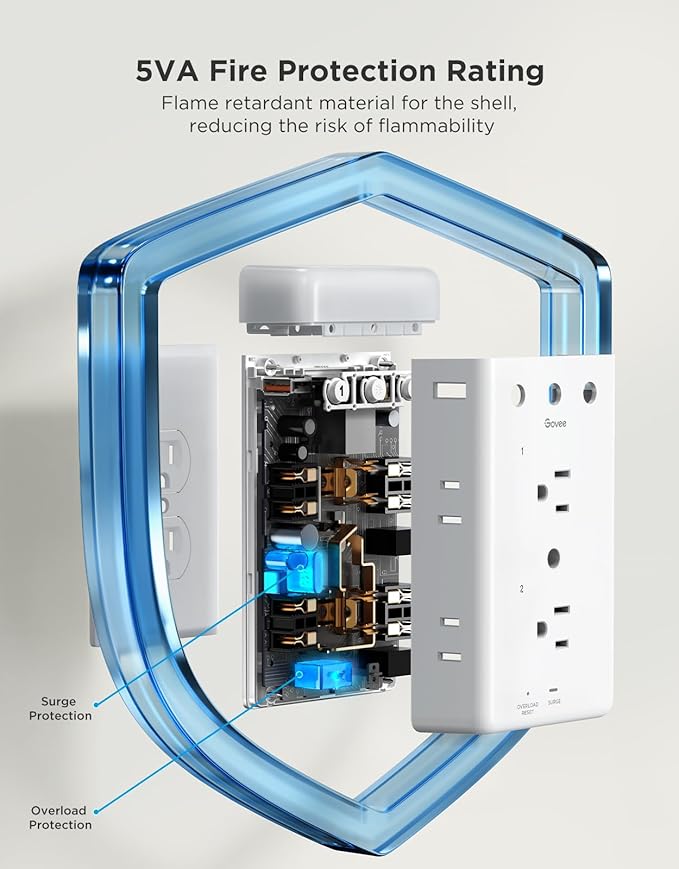 Govee Smart Plug Outlet Extender, 3-Sided Smart Power Strips - Image 5