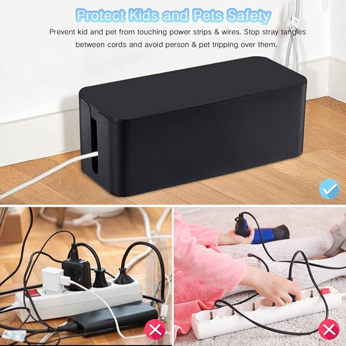 Cable Management Box, 3 Pack Cord Organizer Boxes - Image 2