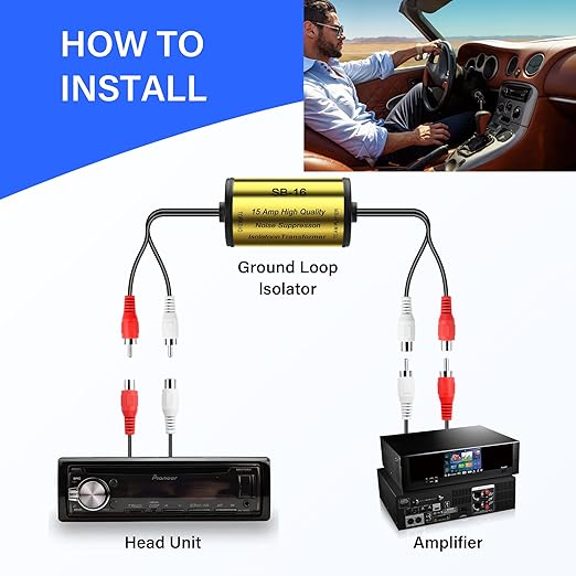 PNGKNYOCN Car Stereo Noise Suppressor, 15A RCA Stereo 2 Channel Ground Loop - Image 5