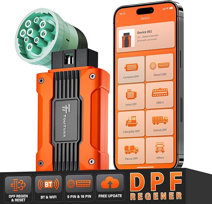 DPF Regeneration Scanner for Truckers, Emergency Reset Device, Diesel by TopTekk