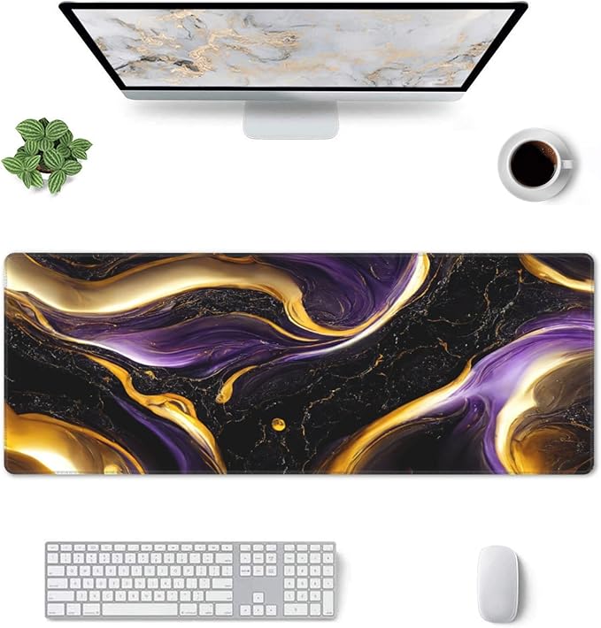 Black Marble Extended Big Mouse Pad Large, XL Gaming Mouse Pad Desk Pad - Image 2