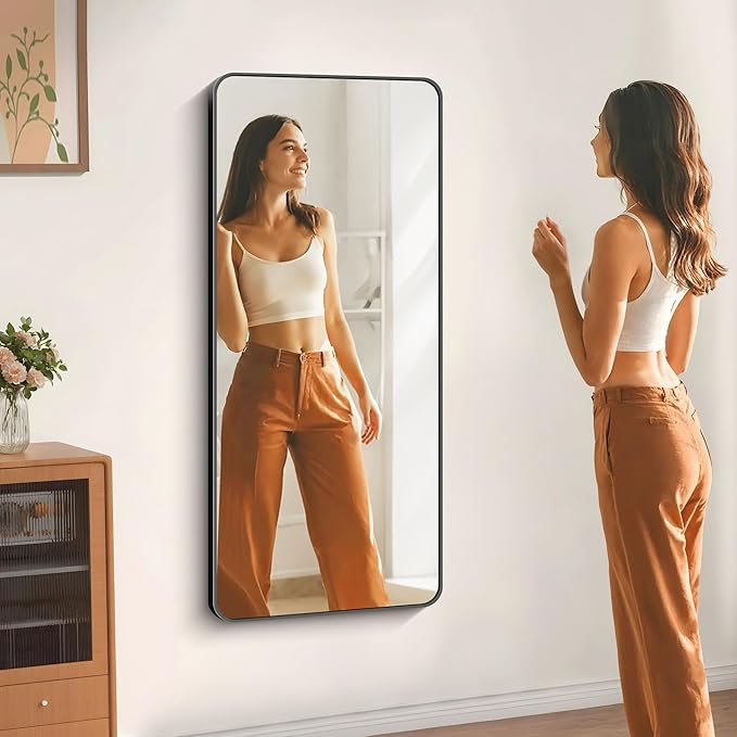 24" x 55"Bathroom Mirror, Matte Black Wall Mirror - Image 2