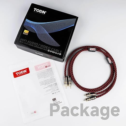 TODN RCA Stereo Cable Audiophile HiFi Interconnect Shielded RCA Cables - Image 9
