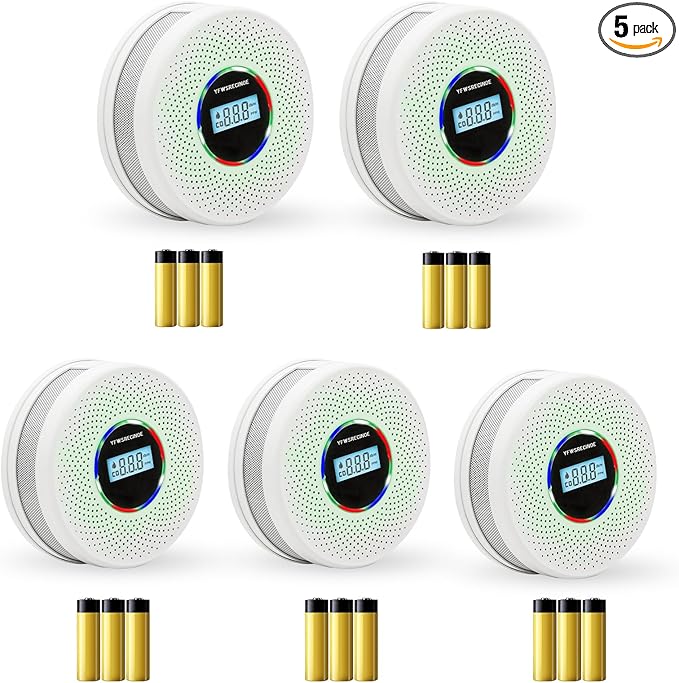 Yfwsrecinoe 5 Pack Upgraded Combination Smoke and Carbon Monoxide Alarm Detector by Unknown