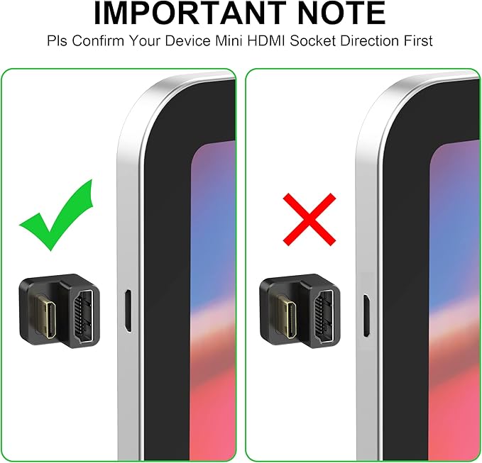 AGVEE 2 Pack 180 Degree Angled Mini HDMI Male to HDMI Female Adapter, U-Shaped - Image 5