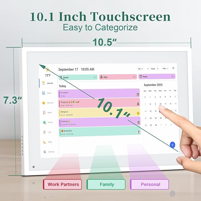Smart Digital Calendar, 10.1" HD Smart Touch Screen Home Interactive Electron - Image 7
